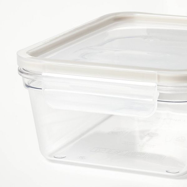 4pc (set of 2) 5.5 Cup Tritan Plastic Rectangle Food Storage Container Set Clear - Figmint™: Stackable Design