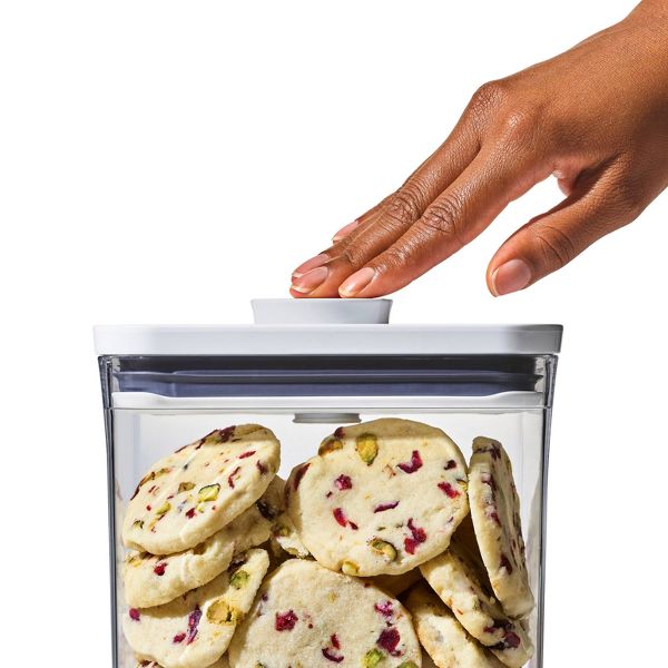 OXO POP 3pc Plastic Food Storage Container Set Clear: Air Tight Seal, Dishwasher-Safe, Lifetime Warranty