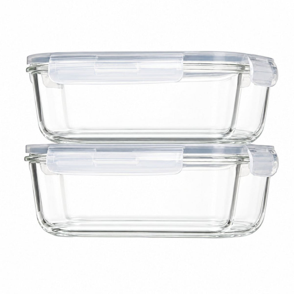 Home Collection 2-Pack 63oz Large Glass Storage Containers with Airtight Lids