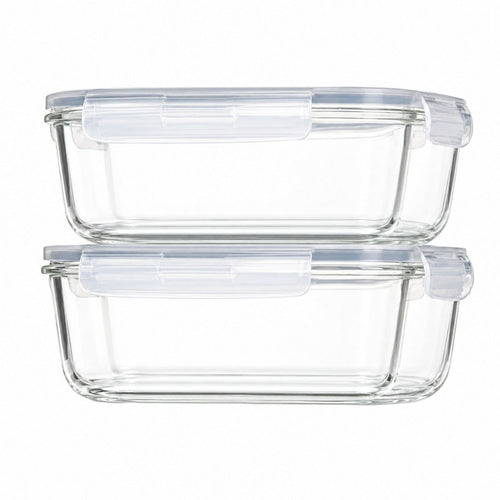 Home Collection 2-Pack 63oz Large Glass Storage Containers with Airtight Lids