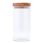 Berard Glass Storage Jar With Olive Wood Lid, 30-ounce